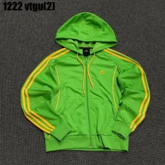 アディダス 3本線 ジャージ フードジップアップ グリーン