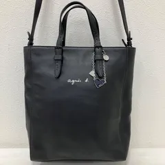 7822　agnes b. 　アニエスベー　2way　ショルダーバッグ　ハンドバッグ　ハートチャーム付き　レザー　牛革　カウレザー　ブラック　黒　レディース　無地　ロゴ　レディース　シンプル　きれいめ　上品　カジュアル　本革