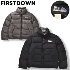 90sヴィンテージ ファーストダウン FIRSTDOWN リバーシブル ダウンジャケット アウター アメカジ ストリート L ブラック／グレー メンズ