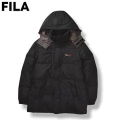 フィラ スポーツ FILA SPORT フーデット キルティング ダウン ジャケット ジャンパー ブルゾン ウィンドブレーカー L ブラック スポカジ ストリート ルーズ ビッグシルエット オーバーサイズ メンズ