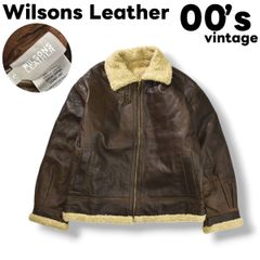 00s ヴィンテージ ウィルソンレザー Wilsons Leather B－3 TYPE 牛革 レザー ボア ボンバー ジャケット フライト ジャケット 革ジャン ジャンパー L ブラウン アメカジ ミリタリー メンズ