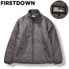 【極暖】 ファーストダウン FIRSTDOWN 中綿 キルティング ジャケット ウィンドブレーカー ブルゾン ジャンパー ジップアップ L グレー アウトドア ストリート ウェア タウンユース レジャー メンズ