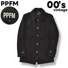 00s archive ピーピーエフエム PPFM メルトン ウール ショート コート ノーベント 総裏地 S ブラック DCブランド モード デザイナー カジュアル ウェア メンズ