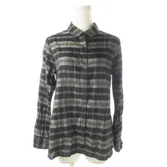 ロッソ ROSSO アーバンリサーチ シャツ レギュラー 長袖 絹混 シルク混 チェック F グレー /AO3