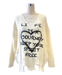 夢展望公式 [新品未使用] サブカル地雷系ロゴニット [ホワイト] 他カラー別ページ有 diablebaiser ニットトップス ニットトップス（長袖） 535949-01