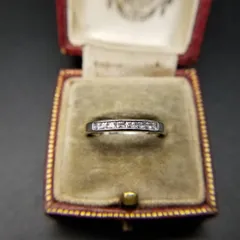 キュービックジルコニア 煌めき ヴィンテージ リング 指輪 シルバートーン エレガント 華奢バンド YND②6