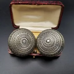 トライバル柄 エスニック ラウンド ヴィンテージ イヤリング 大ぶり ゴールドトーン 存在感 レトロ AJC