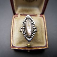 ヴィンテージVINTAGE オーバルムーンストーン リング 21号 メンズ ヴィンテージVINTAGE オーバルムーンストーン リング 21号 メンズ