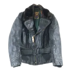 VINTAGE (ヴィンテージ) 30-40S VINTAGE ヴィンテージ ドイツ製 レザー モーターサイクル ダブルライダースジャケット ダークグリーン