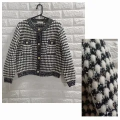 J ELLIS ツイード ニットカーディガン