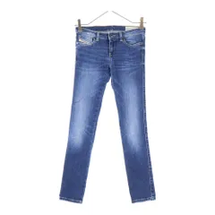 DIESEL (ディーゼル) ペイパーパッチ 5ポケット ダメージスキニーデニムパンツ ジーンズ レディース インディゴ