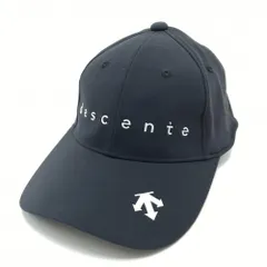 【美品】デサントゴルフ キャップ 黒×白 ロゴ 中田英寿  F(55-57cm)   ゴルフウェア DESCENTE