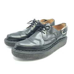 【中古】GEORGE COX × COMME des GARCONS 13075 STUD APRON クレープソールシューズ サイズ9 ブラック ジョージコックス コムデギャルソン[17]