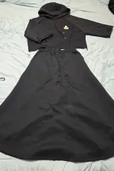 マラン ブラック フードTシャツ + ロング スカート セット