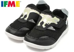 イフミー 20-5355 IFME PARK patto キッズサンダル アクアシューズ ウォーターシューズ キッズスニーカー 面ファスナー 恐竜 洗えるインソール 洗える中敷き 水陸両用 水遊び 川遊び 海水浴 子供 イフミーパーク パット 靴 ブラック 黒