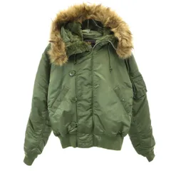 ALPHA アルファ N-2B フライトジャケット XS オリーブ系 中綿 メンズ 古着