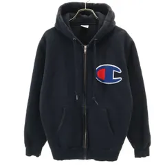 Champion チャンピオン 長袖 スウェット ジップパーカー M ブラック ユニセックス メンズ 古着