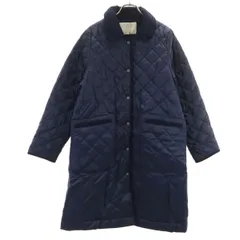 美品 Sunny clouds サニークラウズ キルティングコート L ネイビー 中綿 レディース 古着