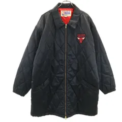 NBA エヌビーエー シカゴ・ブルズ キルティングコート L ブラック CHICAGO BULLS メンズ 古着