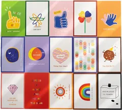 ドナリー おしゃれで可愛い ポストカード 15枚セット はがきサイズ 北欧 韓国 海外 インテリア 雑貨 ミニポスター (青,  10x15)