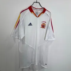 R00257 アディダス｜サッカーゲームシャツ Football Game Shirt｜90S Y2K｜スペイン代表 ポリエステル｜ホワイト White 白｜メンズ｜古着 ヴィンテージ 一点物 大人気｜フォロー割あり