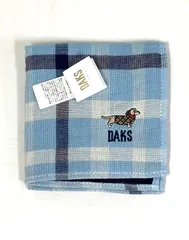 未使用 タグ付き ダックス DAKS 紳士 タオルハンカチ 綿100％ ハウスチェック柄 25×25cm