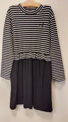 M2  BeBe  べべ　女児ワンピース　150サイズ　ボーダー　フリル切り替え