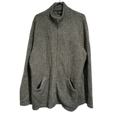 LAUREN RALPH LAUREN ■■ ③④ ウールニットへリンボンジップスタンドブルゾン メンズ グレー XLのサムネイル