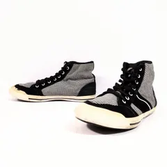 韓国製◎おしゃれアイテム◎【Admiral】アドミラル スニーカー ハイカット シューズ SJAD0706 チェック柄 ライン おしゃれ カジュアル かっこいい ロゴ こなれ感 黒 ブラック メンズ 26cm /M39698HHのサムネイル