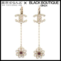 シャネル CHANEL スイング イヤリング ゴールド メタル ラインストーン カラーストーン フラワー ココマーク 18C レディース 101838939