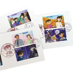 名探偵コナン  FDC 3種セット アニメ ヒーロー・ヒロインシリーズ 第10集 初日カバー 2009年発行 記念切手 特印・ハト印付 解説付き