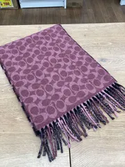 【訳アリ品】COACH　リバーシブルチェック柄マフラー　(C12-97)