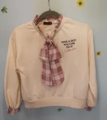 Lovetoxic　トレーナーチェック柄リボン付き　140㎝