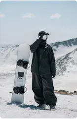 2025年冬物 スキーウェア 上下セットスノーボードウェア 962-2788 ブラックパンツ+962-2789 ブラックトップス  セット