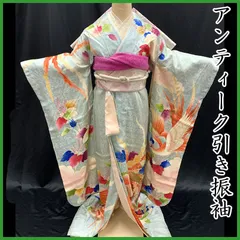 601aa20◇アンティーク着物 引き振袖 色打掛 婚礼 大正ロマン 昭和レトロ 婚礼 記念 成人式◇状態良好