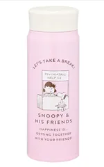 ① スヌーピー ステンレスボトル 480ml ピンク PEANUTS 大西賢製販 PE-2901