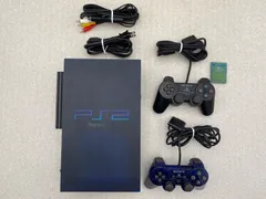 PlayStation 2  ミッドナイトブルー  BB Pack (SCPH-50000MB/NH)【動作品】　コントローラー２点