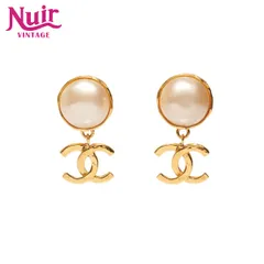 CHANEL シャネル イヤリング 93A 1993 ココマーク パール ドロップ【中古】