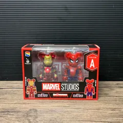 [むつ29-122207] Happyくじ BE＠RBRICK MARVEL STUDIOS ペアボックス賞 A アイアンマンMark46＆スパイダーマン