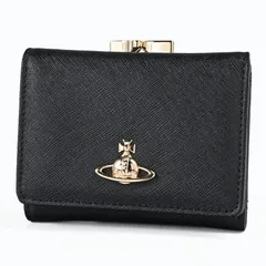 新品 ヴィヴィアンウエストウッド Vivienne Westwood 三つ折り財布 小銭入れ付 がま口 コンパクト レディース サフィアーノ ブラック 5115002MW L001N BLACK