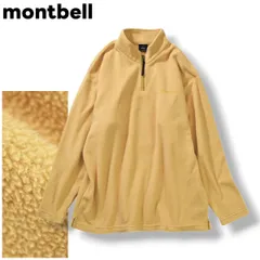 日本製 モンベル montbell シャミース CHAMEECE ハーフジップ フリース ジャケット プルオーバー ロゴ 刺繍 M イエローベージュ アウトドア カジュアル ウェア タウンユース レジャー レディース ♪