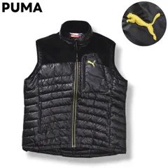 【美品】 プーマ PUMA キルティング ダウン ジャケット シャギー ボア フリース 切替 ジップアップ ジャンパー ウィンドブレーカー L ブラック スポーツ カジュアル ウェア タウンユース レジャー メンズ