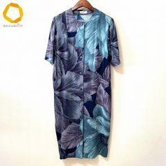 未使用級 アンスリード ラインアート ワンピース ネイビー系 マキシ丈