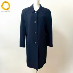 #anc レリアン Leilian GIOVANNI MANIGLIA コート 42 濃紺 PONZONE ステンカラー 薄手 イタリア製生地 美品 レディース [984457]