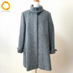 #wnc レリアン Leilian コート 13 グレー系 ツイード アルパカ混 スタンドカラー 大きいサイズ 美品 レディース [984473]