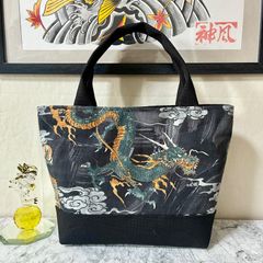 トートバック ハンドメイド】和柄 龍 - メルカリ
