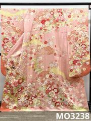 振袖 刺繍 金彩 紋意匠 大輪 身丈170cm 撥水加工済 MO3599 - メルカリ