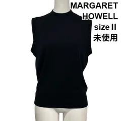 ◇ 未使用 マーガレットハウエル MARGARET HOWELL ニットベスト ジレ ノースリーブ JOHN SMEDLEY 黒 毛100％ 2 M 9号 レディース S5Y543