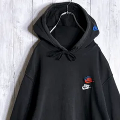 【国内正規品】ナイキ NIKE マルチロゴ刺繍 三連 ブラック パーカー #25321