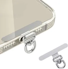 grooblue スマホストラップ スマホショルダー ストラップホルダー 薄型0.18mm 360°回転 金属製 タグパッチ ステンレス 頑丈 全機種対応 落下防止 肩掛け 斜め掛け 携帯ストラップ (シルバー)